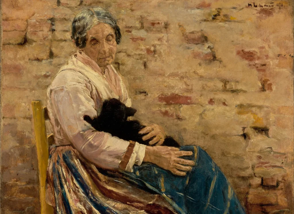 Pintura Mujer con gato