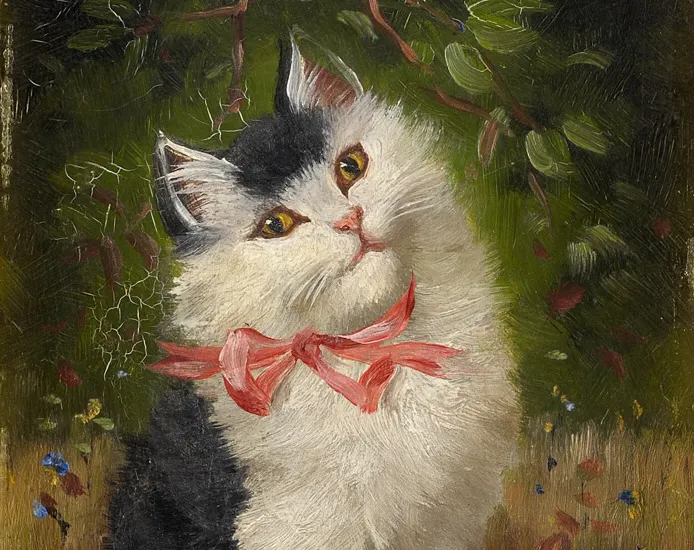 Detalle de pintura "Gatito" de Sophie Sperlich